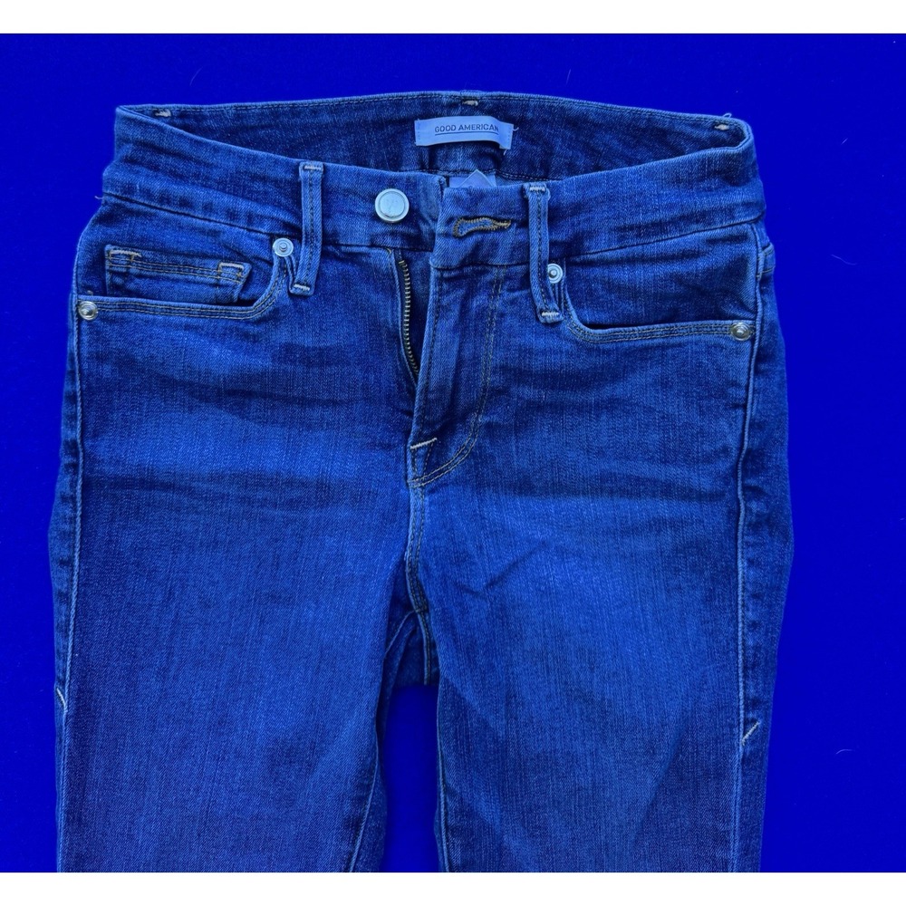 Good American Good Legs Skinny Jeans Women's 00/24 Blue Stretch Denim Made USA